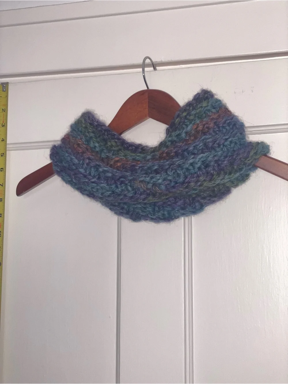Handmade infinity scarf with multi color design for fall / winter